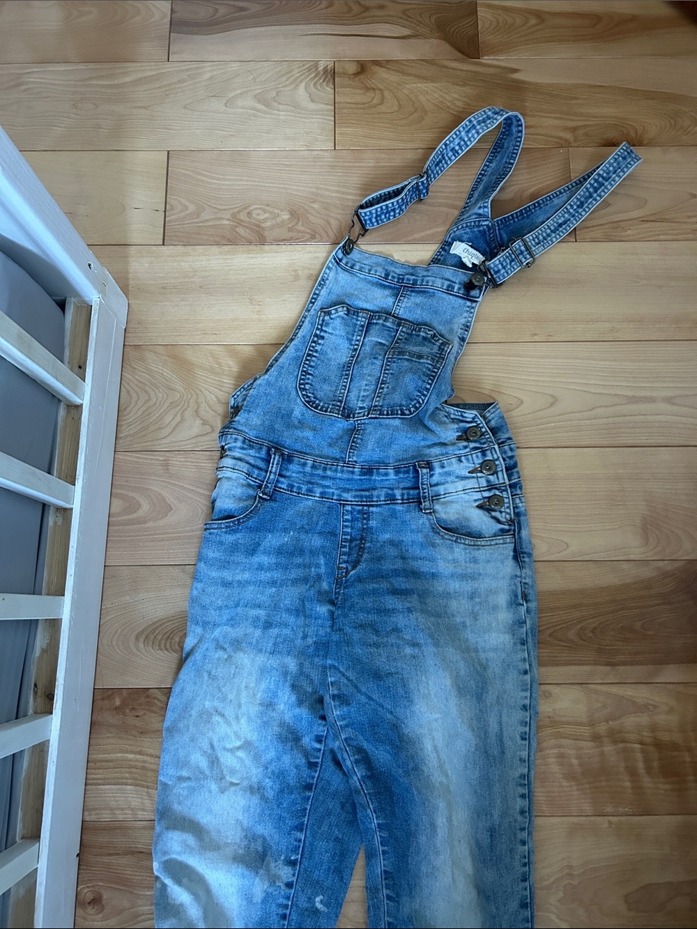 Light Blue Denim Relaxed Overalls for women